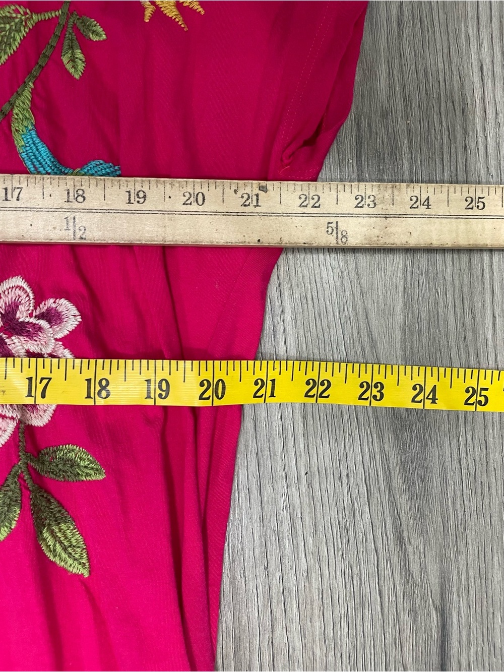 Johnny Was Fuchsia Embroidered SHERI RELAXED KNIT DRESS Maxi L - Picture 4 of 6
